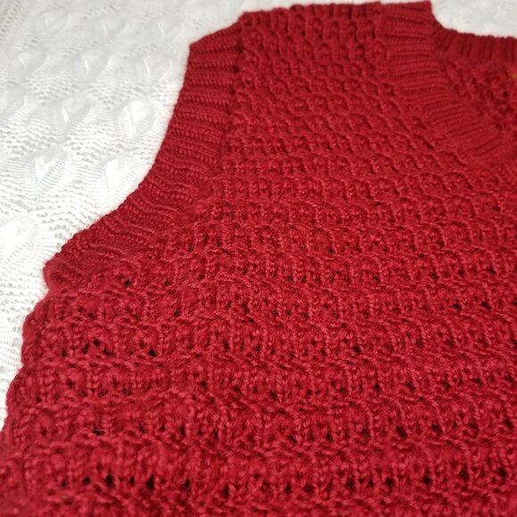 Vintage Sears Kings Road The Men's Store knit vest red size M medium v-neck - Picture 7 of 7